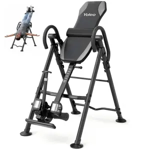 Inversion Table for Back Pain Relief, Neck Sciatica Relief, 300 lbs Weight Capacity w/Lumbar Support Comfortable Ankle Holders Easy to Assemble Back Stretcher Machine