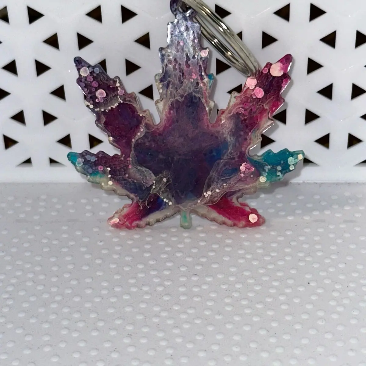 Pot leaf keychain