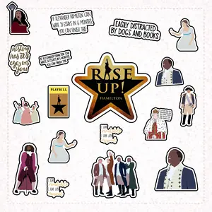 Hamilton Musical Stickers, Lin-Manuel Miranda Quote Typography Sticker Set, Inspired Revolutionary Stage Line Vintage American History Aesthetic Vinyl Decals, Classic Theater Sticker Pack for Journals Laptops Water Bottles, Waterproof Matte Vinyl Set