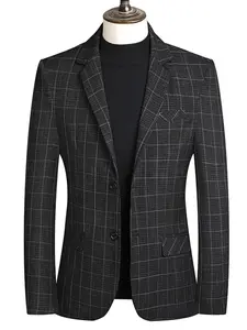 Men's Vintage Casual Blazer Jacket, Retro Plaid Design, Simple Fit, Body-Enhancing, Office Daily Light Business Wear