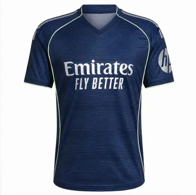 2025/26 Away Soccer Jersey – Navy Blue Unisex Football Shirt with Silver Accents