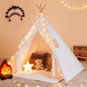 Summer Spring Gift Kids Teepee Tent for Kids, Kid Play Tents for Girls & Boys, Gifts Playhouse for Indoor Outdoor Games, Toddler Toys House for Baby (Tee Pee for Child)