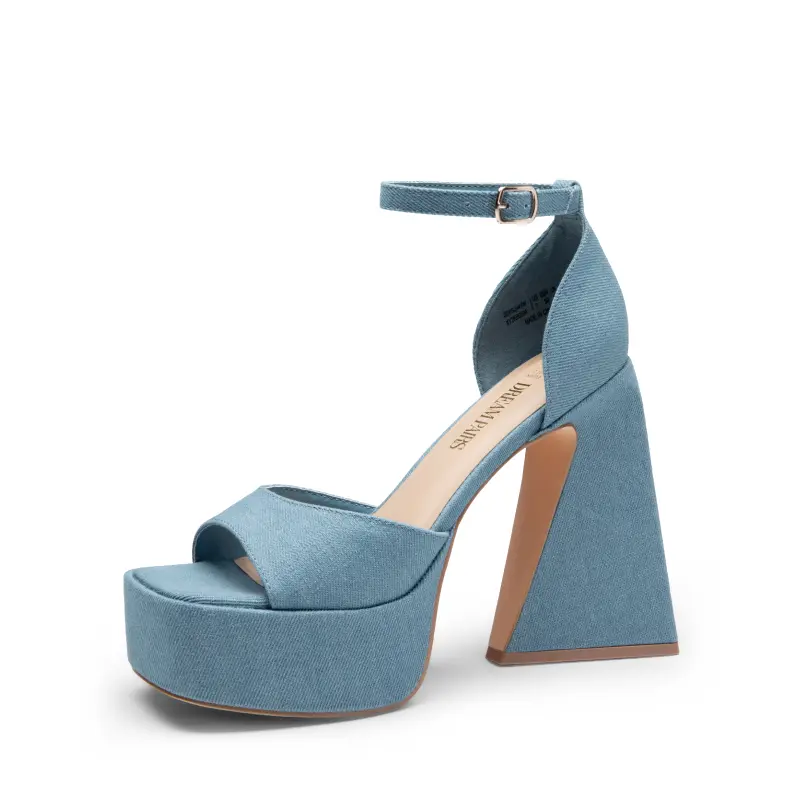 DREAM PAIRS Women's Fashion Heeled Footwear - Strappy Padded Chunky Ankle-Strap Buckle Platform Block High Heels, Ideal for Elegant Occasions, Stylish, Platform Block Heels, Shoe