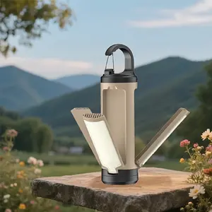 Portable LED Camping Light with Hooks, Multi-Functional Tent Light, Foldable 360° Panorama Camping Lamp