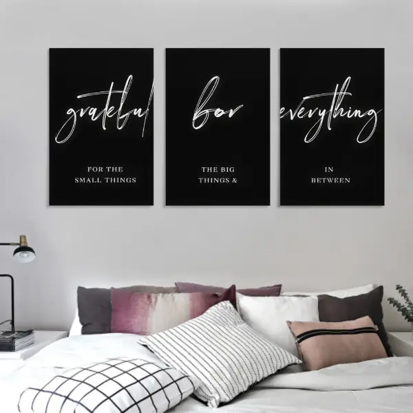 3-Piece Canvas Frame Painting Poster Set - Collectible Motivational Quote Graphic Wall Arts, Room Art Decoration Items, Modern Home Decor UV-Resistant Letter Cross Print Inspirational Artistic Gift Choice