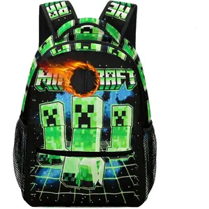 17" Cartoon Minecraft Backpack Laptop Bag Outdoor sports Anime Minecraft Travel Backpack