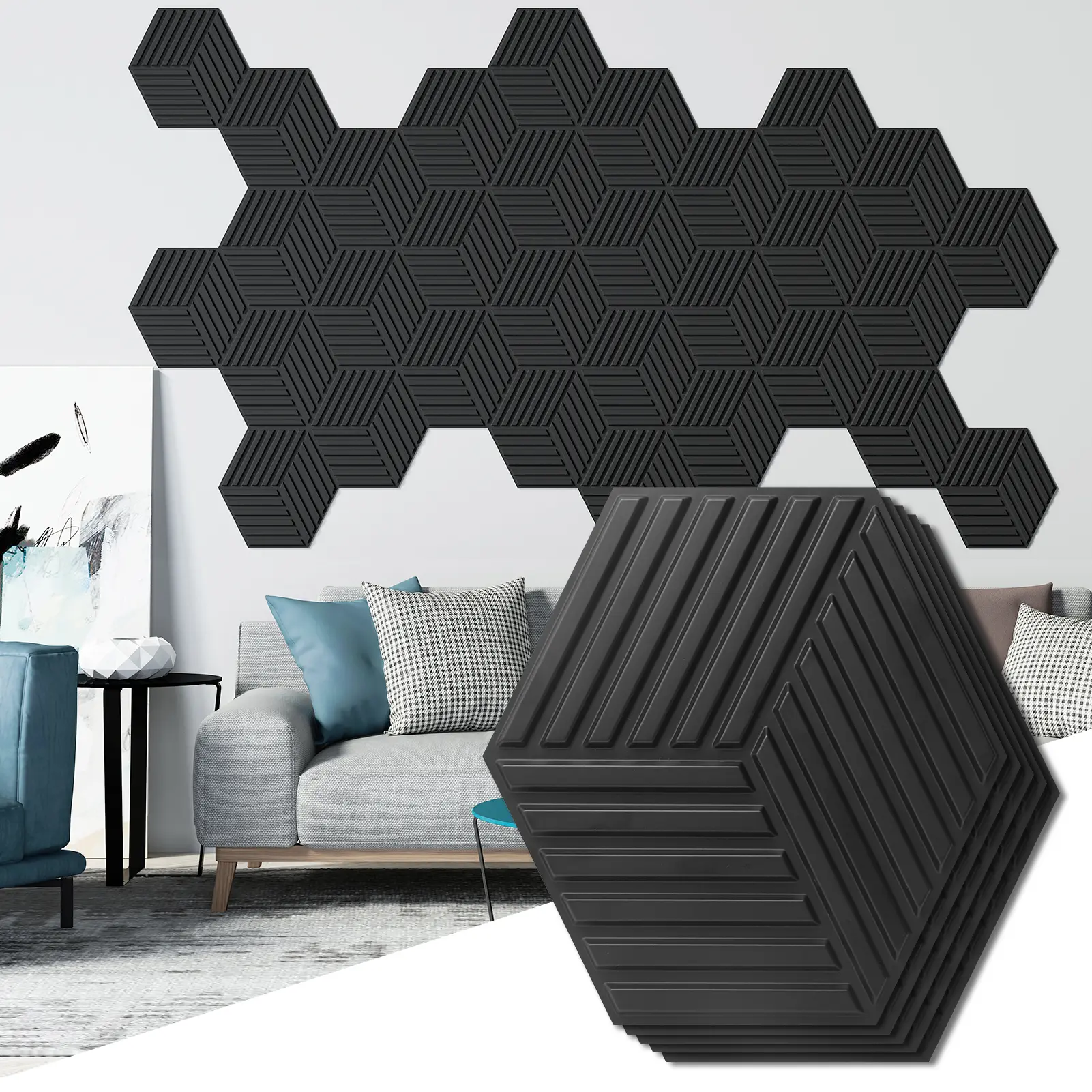 Art3d Modern 33-Pack 3D Wall Panel for Interior Art Wall Decor, Decorative Textured Wall Panel 12" x 12" Waterproof Decoration Ornaments Sticker Tiles