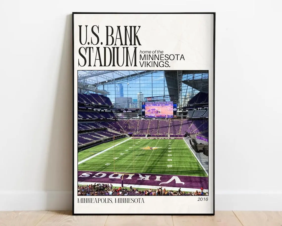 Us Bank Stadium Print, Minnesota Football, Vikings Sport Poster Poster, Us Bank Stadium Poster, Minnesota Football, Vikings Sport Poster Print, Stadium Poster, Vikings Print, Vikings Poster Unframe