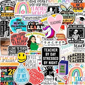 BulbaCraft 100Pcs Funny Teacher Stickers for Laptops, Water Bottles - Funny Teacher Gifts for Adults, Meme Stickers