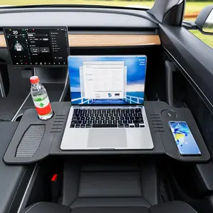 Foldable Car Dining Table, Portable Car Food Tray, Ideal for Laptops and Tablets, Perfect for Tesla Model 3/y, Essential Travel Accessory