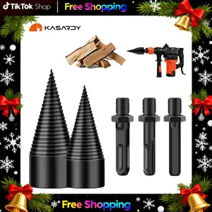 Wood Splitter Drill Bits, Firewood Drill Bit Wood Splitter,38mm+32mm Heavy Duty Log Splitter Drill Bit with 3 Drill Screw for Hand Drill,Wood Splitting Drill Bit for Electric Drill