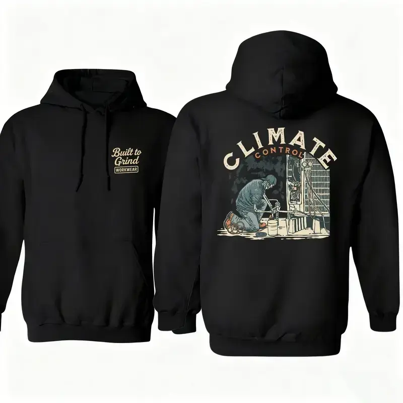 Climate Control Unisex Hoodie, Durable Work Clothes Pullover, Men’s Casual Jobsite Top for HVAC and Skilled Trades, Comfortable Everyday Workwear, Made in USA