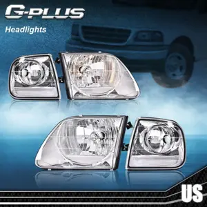 Fit For 97-03 F150 Expedition Headlights&Corner Parking Lights Chrome