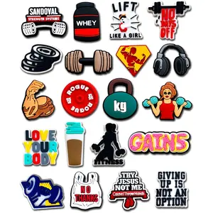 20 35count Gym Shoe Decoration Charms for Clog Decoration, Fitness Charms Accessories for Adult Men Women