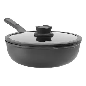 BergHOFF Stone+ Nonstick Ceramic 11" Wok Pan with Lid 4.6qt