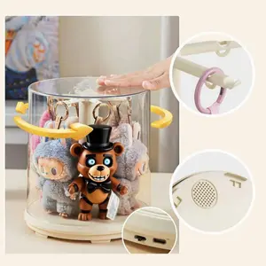Voice Controlled Rotating Display Box for Jewelry Doll Keychain Watch, Home Organizer Living Room Bedroom Study Room, Multifunctional Storage Solution blind box display
