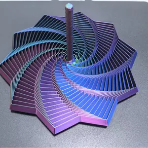 Random Color 3D Printed Expanded Sensory Fidget Star, New Stress Relief Sensory Whirling Spiral with Handle, Very Satisfying Sight and Sound with Hypnotizing Visual Fidget Toy