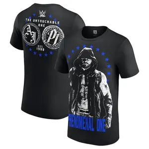 Men's Black AJ Styles Untouchable T-Shirt – WWE Wrestler Graphic Tee, Retro Wrestling Streetwear Style