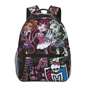 Large Capacity Monster high Travel Backpack Laptop Monster high dolls Backpack Carry On Monster high doll Backpack Cute Cartoon Casual Daypack Business Work Bag for Teens, Colleagues & Holiday Gifts