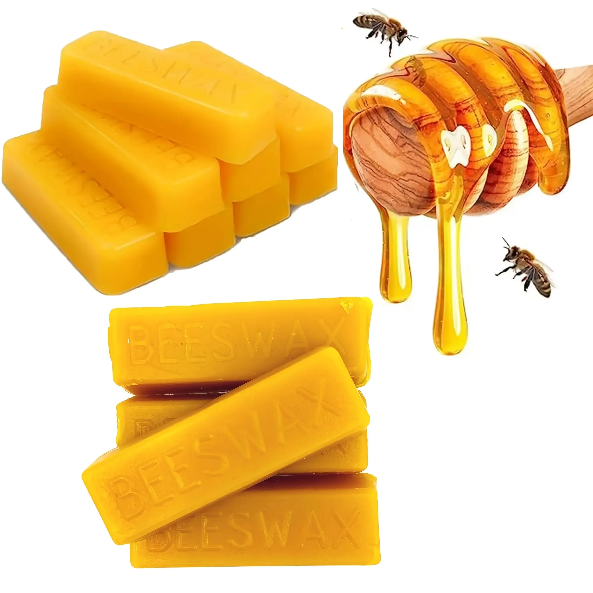 Pure yellow beeswax blocks, high-quality natural beeswax, wax materials for wax products, suitable for candle making, fragrance soaps, handmade lip balms, and various other creations, suitable for DIY crafts, for home projects and handmade gifts.