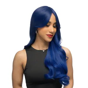 23-Inch Electric Cobalt Blue Butterfly Cut Synthetic Wig | 【Heat Resistant】【Cap Included】 | FSGB