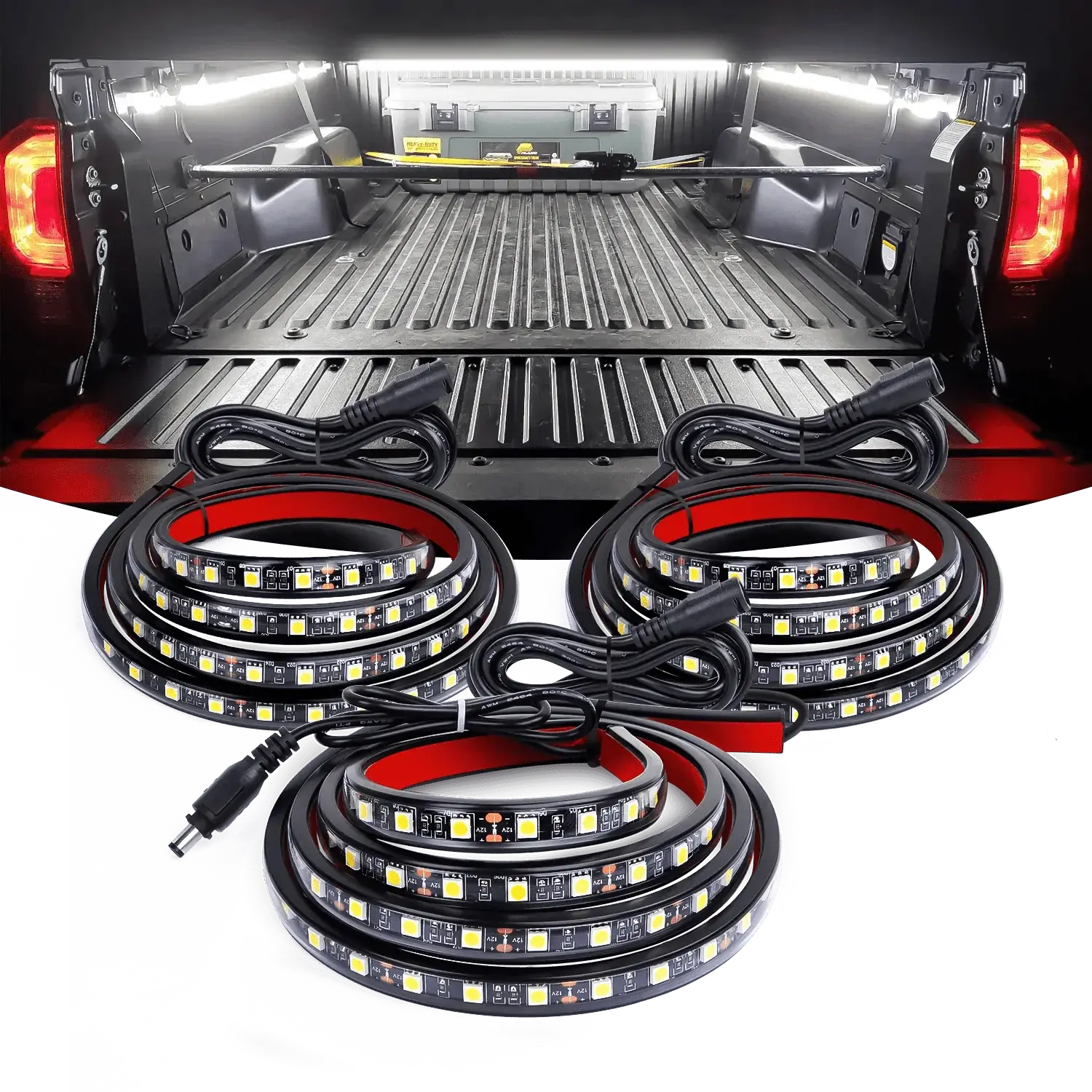 Nilight 60-Inch 270-LED Bed Light Strip (3PCS) - Super Bright, Waterproof Lamp, LED Chips, On/Off Switch, Peel-Stick Automotive Decorative Car Light #SummerVibes, Super Bright Light, Waterproof Led Lamp