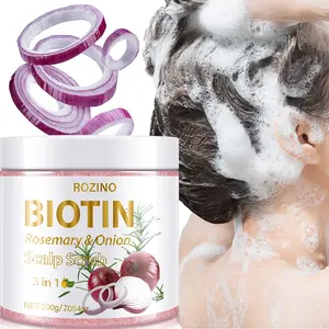 Rozino Biotin Rosemary Onion Scalp Scrub Haircare 200g, Multi-Effect Formula, Gentle Cleansing, Strengthen Roots, Anti-Dandruff, Suitable for All Hair Types