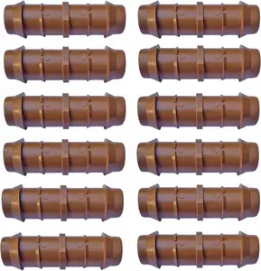 1/2" Coupling Drip Irrigation Fittings (12 Pack) - Barbed Drip Line Coupler Connectors compatible with Rain Bird and  1/2" Tubing or Sprinkler Systems