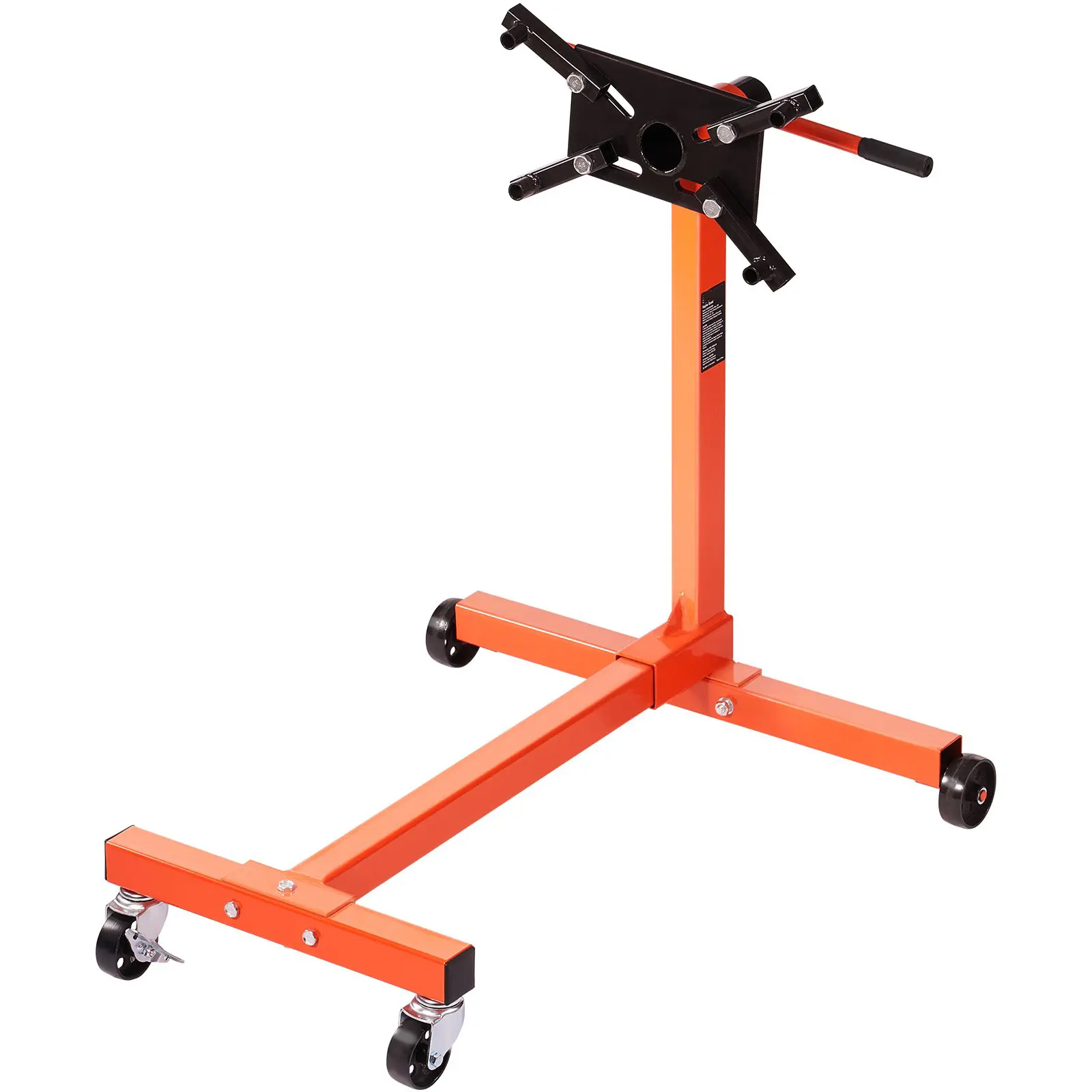 Engine Stand, 750 lbs (3/8 T) Rotating Engine Motor Stand with 360 Degree Adjustable Head, Cast Iron Motor Hoist Dolly, 4-Caster, 4 Adjustable Arms, for Vehicle Maintenance, Auto Repair
