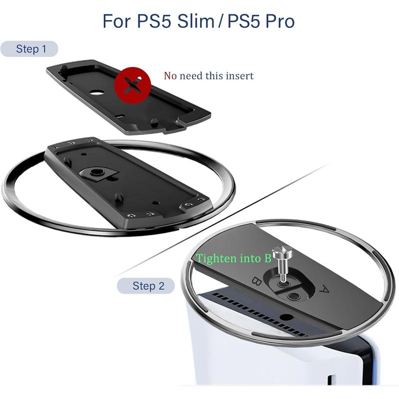 PS5 Slim Stand Vertical Stand for PS5/PS5 Slim Consoles Non-Slip Base Mount for  5 Accessories