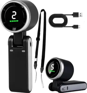 Portable Handheld Turbo Fan - 5 Gear High Speed 4000mAh Rechargeable Mini Personal Hand Fan Blow Cold Air, Battery Operated Travel Essentials, Beach Vacation, Gifts for Women, Men (Black)