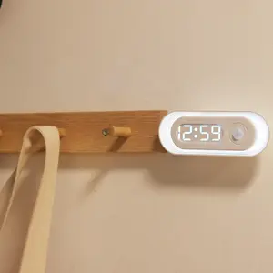Magnetic LED Clock, 1 Count USB Rechargeable Smart Night Light, Gravity Sensor Night Light, Home Decor for Bedroom, Living Room, Office