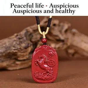 2026 Year of Horse “Money Comes Immediately” Cinnabar Pendant | Chinese Zodiac Amulet Necklace for Luck, Wealth & Protection | money attraction pendant | perfect family gift | Auspicious Jewelry