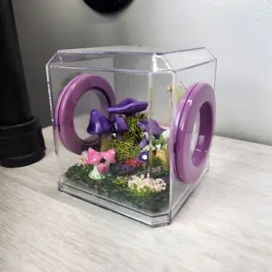 Mini Den Flat Top 3x3x3 Jumping Spider Enclosure (holds fruit flies)