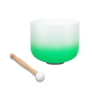 432hz 9 inch F NOTE Quartz Crystal Singing Bowl Aria Gradient Design for Mindfulness Meditation Yoga Sound Baths