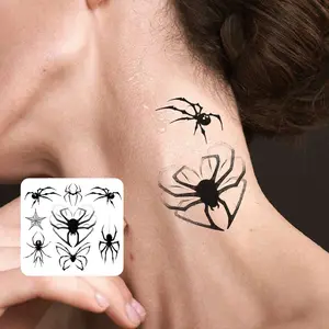 1PCS Spider Temporary Tattoo Sticker, Waterproof Sweatproof Design, Perfect for Neck Arm Back, Easy to Apply and Remove, Fashionable Daily Wear