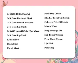 LINK-TWO Golden Mini Skin Care Set with Pearl Cream, Peel Off Mask & Body Massage Oil