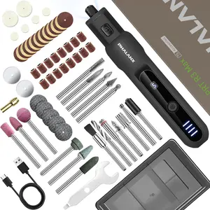 Rotary Tool Kit - 3.7V Cordless with 70 Accessories, Mini Engraving Tool with 5 Speeds and 5000-20000 RPM LED Work Light, Multipurpose Power Rotary Tool for Wood Carving/Polishing/Sanding
