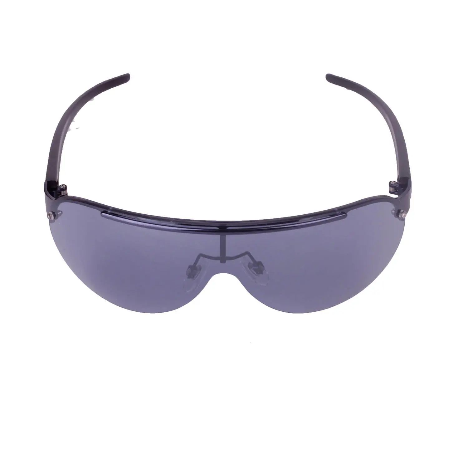 Walleva Black metal Rimless metal shield sunglasses
