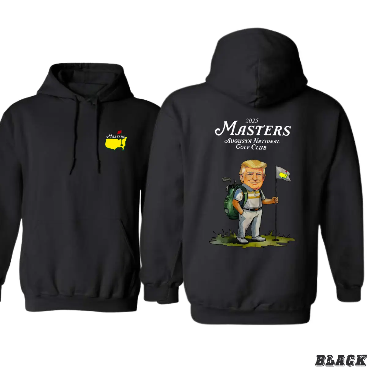 Masters 2025 Augusta National Golf Club Design Hoodie for Men & Women Casual Long Sleeve Pullover Crewneck Black Soft Cotton Tops, Golf stuff