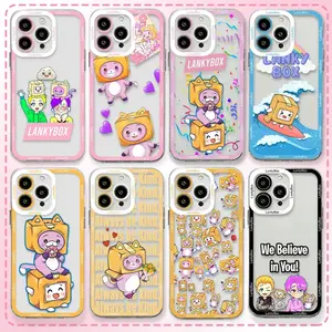 Cute Cartoon LankyBox Phone Case For iPhone 17 17Air 16 15 14 13 12 11 Pro Max X XSMax Plus Transparent Cover Funda