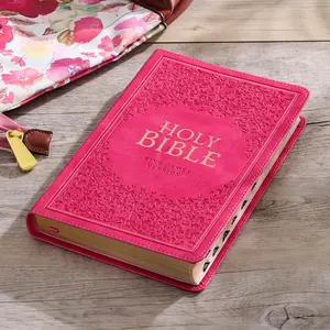 KJV Holy Bible, Standard Size Faux Leather Red Letter Edition Thumb Index & Ribbon Marker, King James Version, Pink (KJV Deluxe Gift Editions)