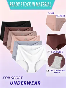 Women's High Waist Seamless Smooth Panties, High Elasticity Briefs, Invisible Breathable Full Coverage, Comfortable Daily Wear, XS-Xxl, Fit, Casual Plain Style