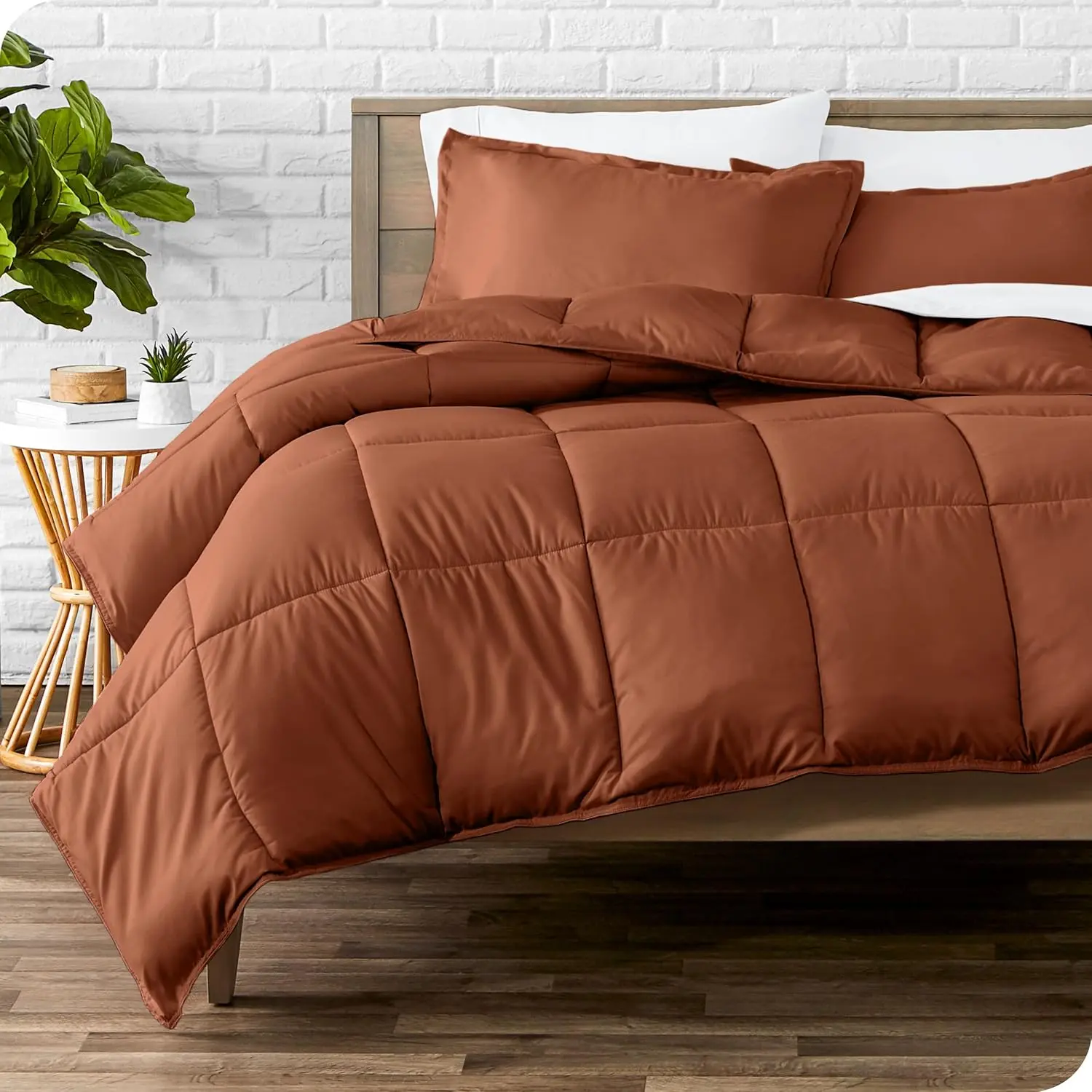 Comforter - Twin/Twin Extra Size - Ultra-- Goose Down Alternative - Premium 1800 Series - Warmth (Twin/Twin XL, Terracotta)