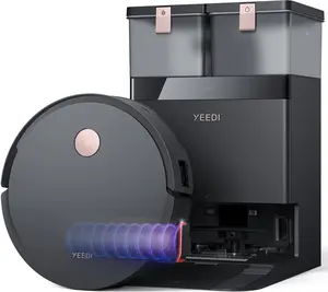 Yeedi S14 Plus Robot Vacuum and Mop, 18,000Pa Suction, OZMO Roller Mopping, ZeroTangle 2.0, TruEdge 3D Sensor, All-in-One Station with Auto Hot Water Washing & Self-Drying, Black