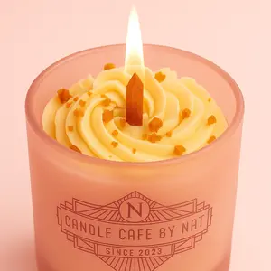 Nat Candle Cafe by Nat Pumpkin Spice Chai Latte Jar Candle with Rich Creamy Scent and Warm Spices for Cozy Atmosphere