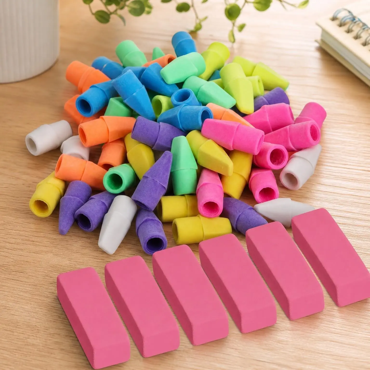 School Eraser Combination Set, 60 Pack, Assorted Colors