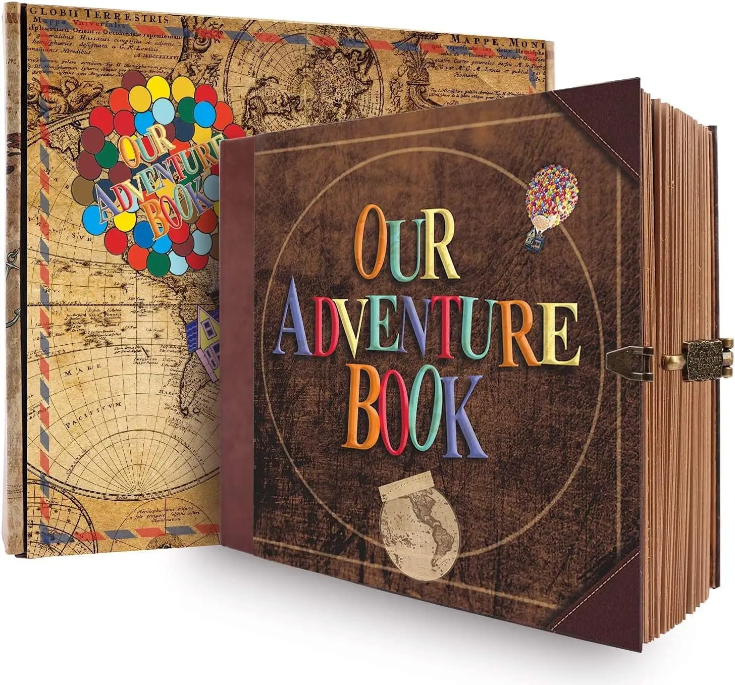 Classic Vintage Craft Paper Scrapbook Photo Album - 146 Pages, 8.9x7.7 in, Retro Embossed Letter Cover, Adventure Travel Diary Journal, Home Decor Memory Book with Gift Box, Gift for Couples (Anniversary, Graduations)