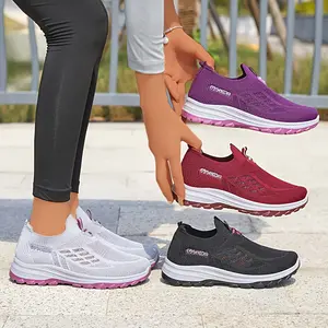 Women's Comfortable Slip-On Walking Shoes Breathable Casual Athletic Durable Outsole Fashionable Outdoor Sports Daily Essential