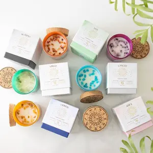 Zodiac Gemstone Crystal Candles Decor - 21 Hour Burn Time Paraffin Wax Candles astrology